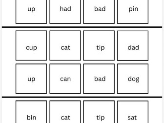 CVC bingo cards