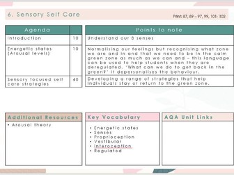 Unit 6 - Wellbeing Programme - SENSORY SELF CARE