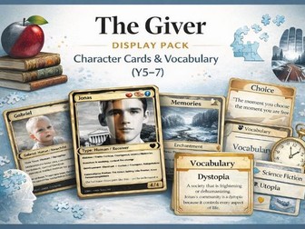 The Giver Display Pack | Character Cards & Vocabulary (Y5–7)