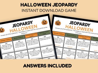 Halloween Jeopardy Game - Instant Printable