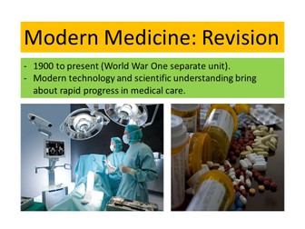 Modern Medicine Revision - Edexcel GCSE History - Medicine in Britain