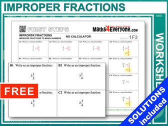 Improper Fractions (with Answers)