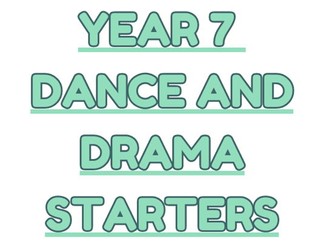 Drama and Dance starter booklet Year 7