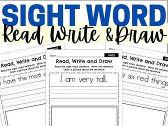 Fry 101-200 Sight Word Read Write and Draw Fluency Sentences