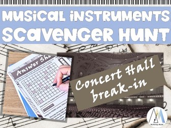 Orchestra Instruments Themed Scavenger Hunt Music Game