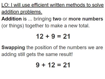 Addition - whole numbers and decimals - Years 4,5 and 6 - PowerPoint & PDF