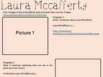 Art/Textiles - Laura McCafferty - Artist Research Worksheet