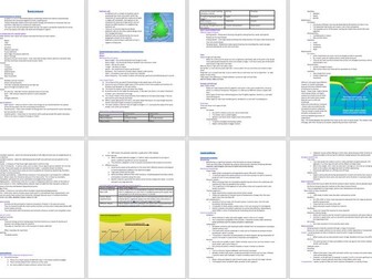 A Level Geography notes - Coastal landscapes - OCR