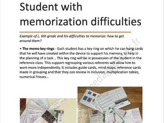 Student with memorization difficulties