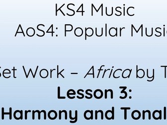 Africa by Toto (Eduqas) - Lesson 3 - Harmony and Tonality