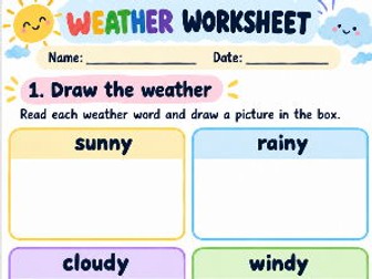 Weather Worksheet – Draw the Weather