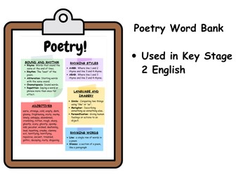 KS2 Poetry Word Bank