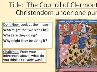 KS3 The Crusades Lesson 1 - The Council of Clermont