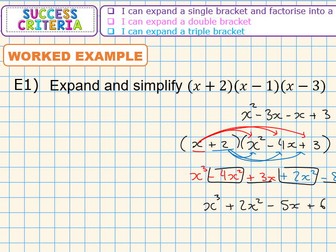 Expanding Triple Brackets PowerPoint Lesson KS3-KS4