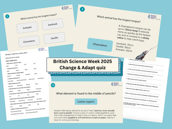 British Science Week 2025 Change & Adapt Quiz