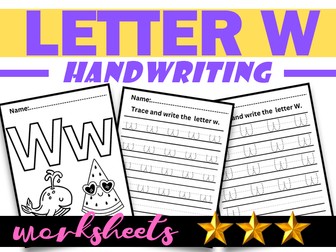 Beginning with the Letter W|Letter W Recognition and Handwriting|Letter formation Tracing Worksheet