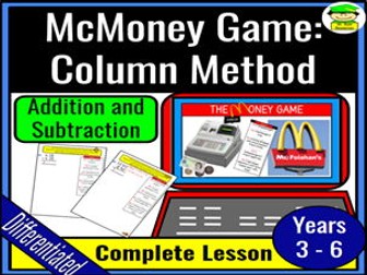Maths Money Game: Column Method Addition and Subtraction