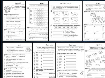 Grade 1 Grammar Worksheets Bundle | Capital Letters, Nouns, Verbs, Plurals & More