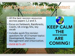 GCSE Geography mock exam revision bundle