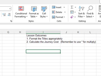 Formatting and calculations in Excel