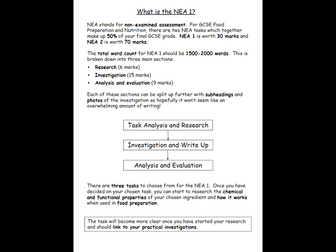 Food Preparation and Nutrition NEA guides