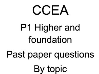 CCEA DAS: Physics P1 Topic Question and Solution Bundle