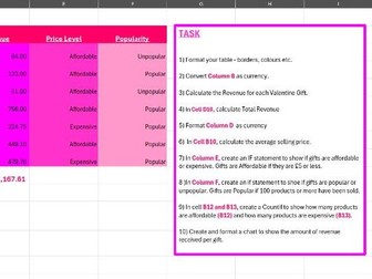 Excel, Advanced Spreadsheets, Valentines Gifts