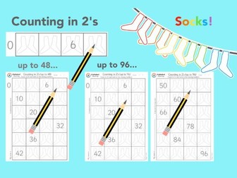 Counting in 2’s with socks! Up to 48/96
