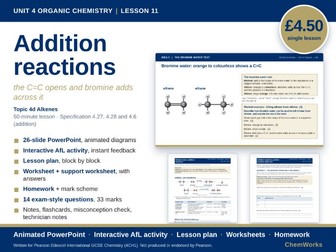 Edexcel IGCSE Chemistry Unit 4 – Organic Chemistry: Lesson 11, Addition Reactions