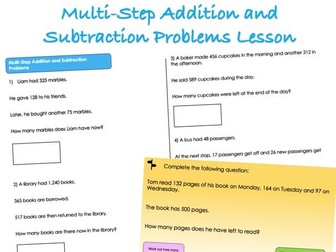 Year 5 Addition and Subtraction - Multi-Step Addition and Subtraction Problems Lesson