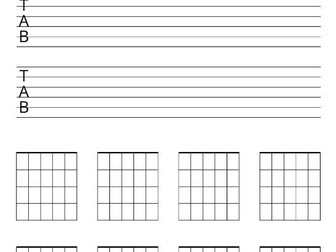 Guitar Tab & Chord and Music Staff Template