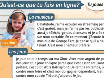 Y8 Y9 French Dynamo - Ma vie numérique / en ligne / sur internet / les questions