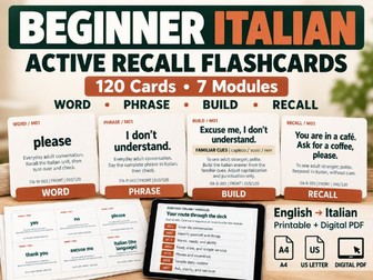 Beginner Italian Active Recall Flashcards