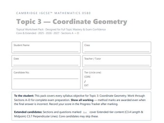 Cambridge IGCSE Mathematics (0580) — Topic 3: Coordinate Geometry