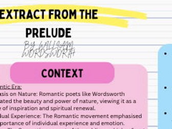 Analysis of Extract from the Prelude by William Wordsworth