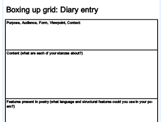 Planning - boxing up grids for different forms of writing