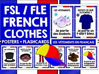 FRENCH CLOTHES FLASHCARDS POSTERS