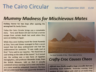 Example Newspaper Recount - Egyptian Theme