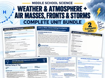 Weather and Atmosphere Unit Bundle: Air Masses, Fronts & Storms | Grades 6–8
