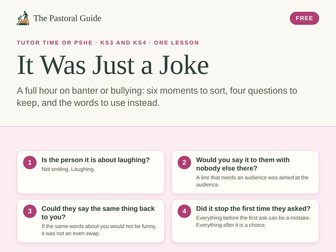 Banter or bullying? A full anti-bullying lesson for KS3 and KS4