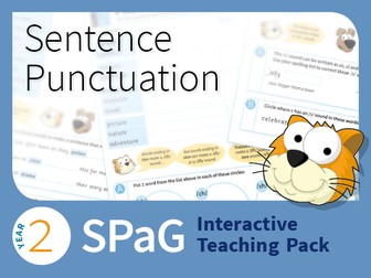Year 2 SPaG Interactive Teaching Pack - Sentence punctuation