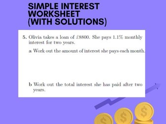 Simple interest worksheet (with solutions)