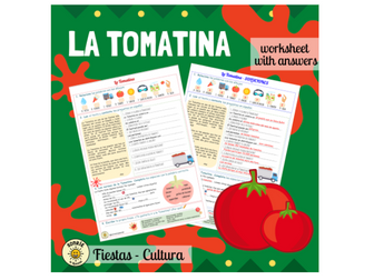 La Tomatina worksheet. Identity and culture. Spanish festivals. Answers included