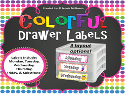 Days of the Week Labels: Colorful!