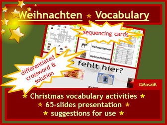 Christmas German Vocabulary Activities