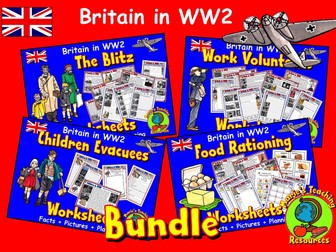 BRITAIN IN WW2 - Facts & Worksheets BUNDLE