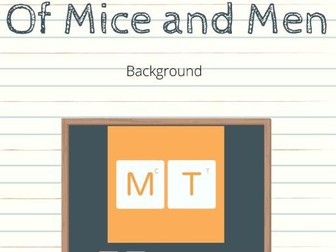 CCEA Of Mice and Men Background Context