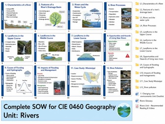 Complete CIE IGCSE Geography Rivers SOW New Spec 2027-29