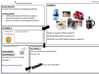 Separation techniques KS3 ppt and worksheet (4 part lesson)