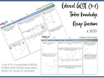 GCSE Edexcel/ Pearson Timbers Knowledge Recap Questions Chapter 7